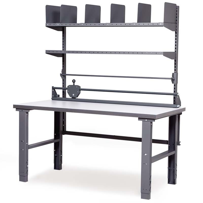 Pakkauspöytä Tor, LxS 1600x800, harmaa HPL-laminaattilevy 40 mm