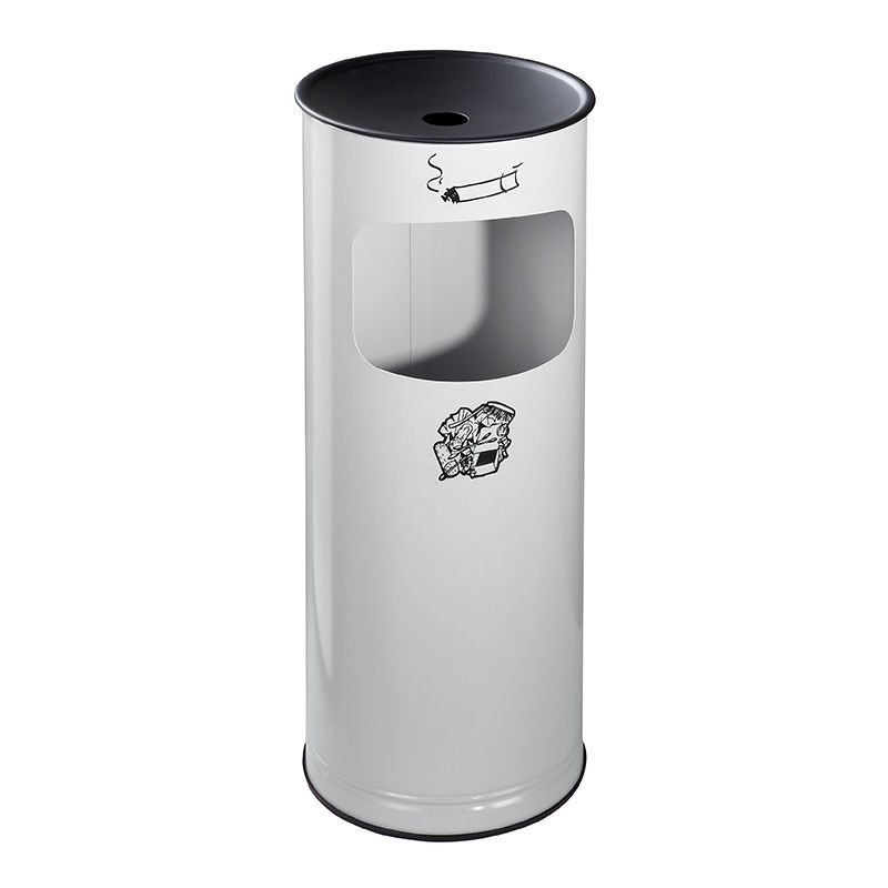 Tuhkakuppi roska-astialla, teräspeltiä