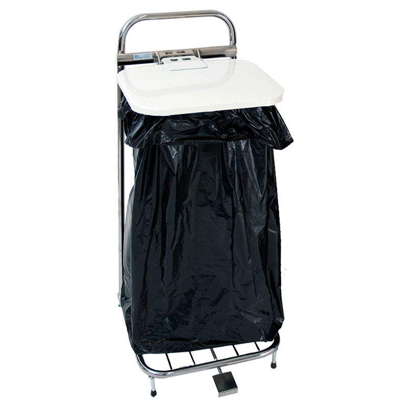 Jätesäkkiteline, sis. kansi ja poljin